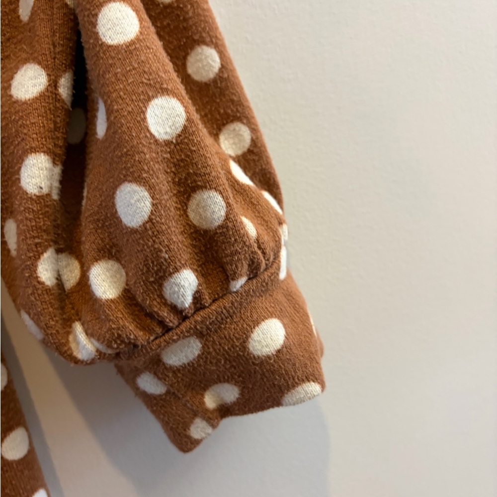 Joe Fresh Brown Polka Dot Long Sleeve Dress - Picture 3 of 3